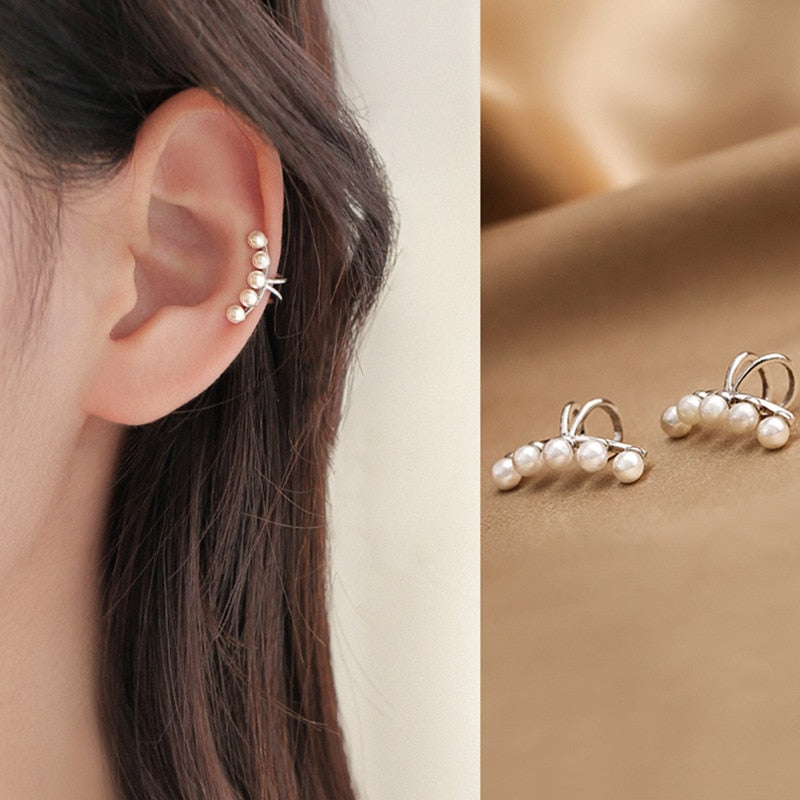 Simple Pearl Ear Clip - csjewellery.net